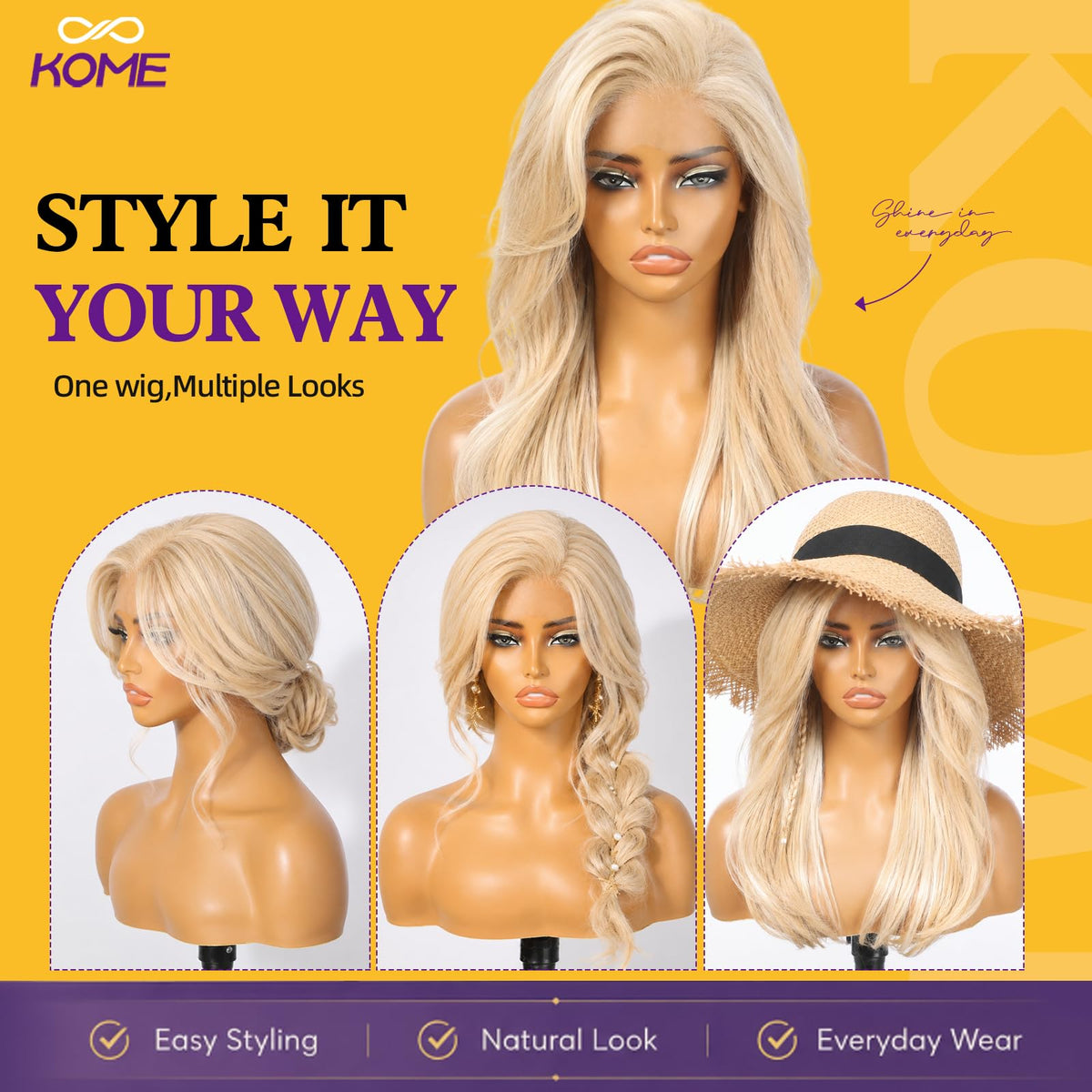 Sisu Couture's Kome Blonde Layered Straight 13x4 Synthetic Lace Front Wig - image 16