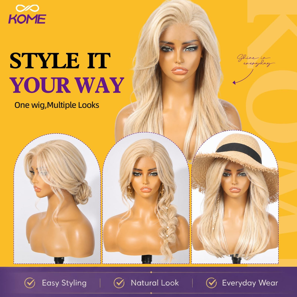 Sisu Couture's Kome Blonde Layered Straight 13x4 Synthetic Lace Front Wig - image 5
