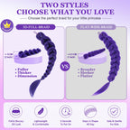 Sisu Couture's Getgal 24inch Purple Braids Ponytail Hair Extensions Kids Costume - image 17
