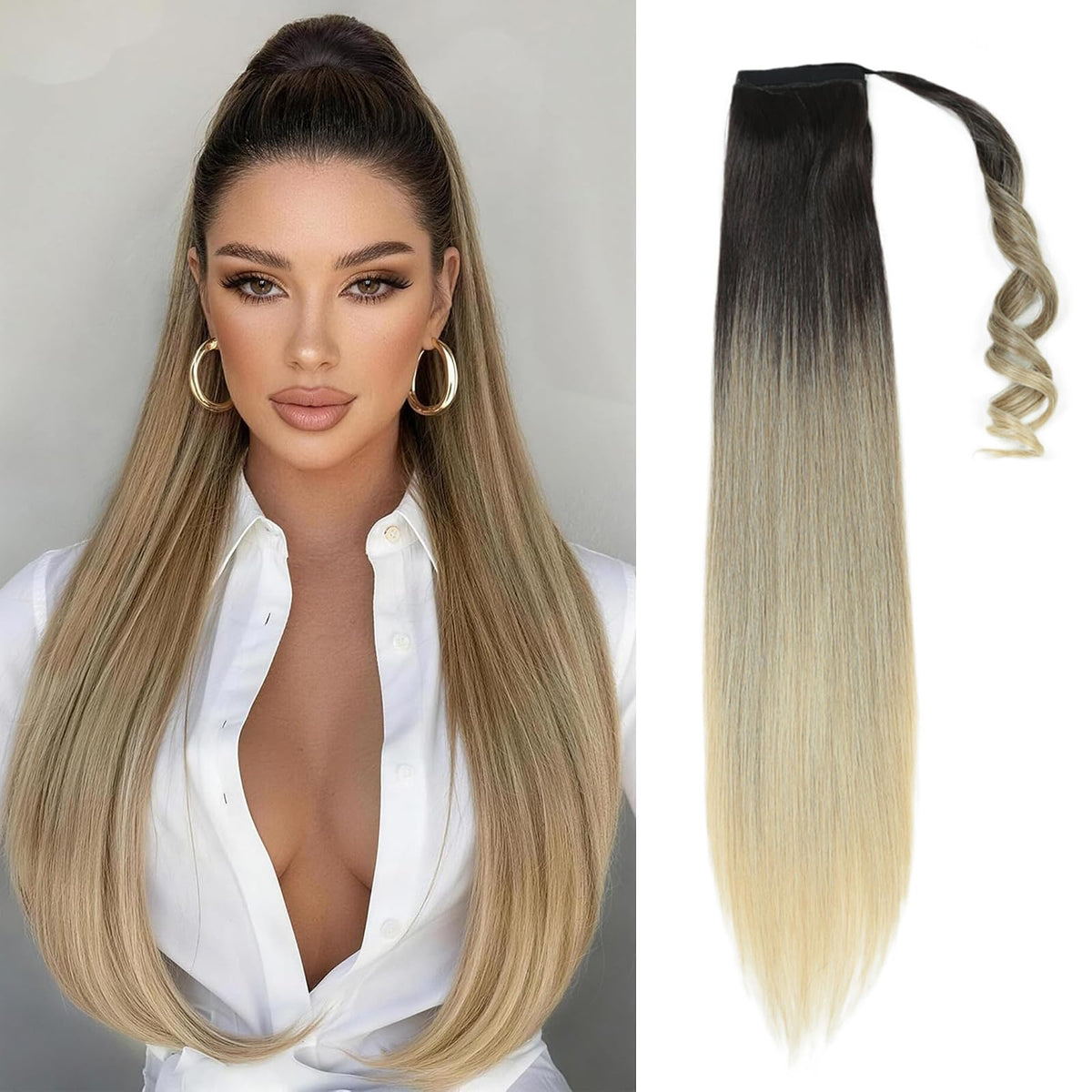 Sisu Couture's Straight Invisible Ponytail Extension Long Drawstring Pony Tail Hair - image 22