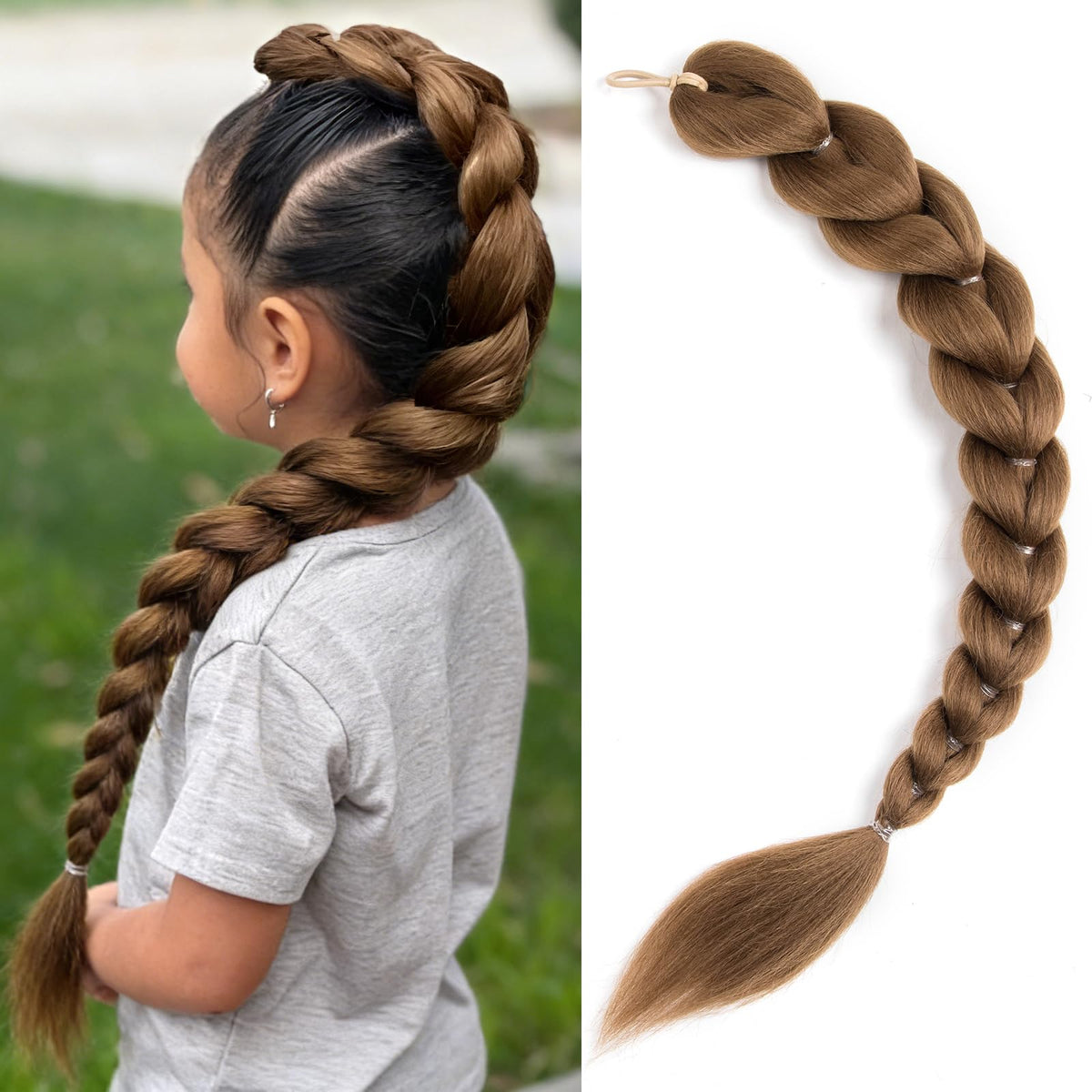 Sisu Couture's Getgal 24inch Purple Braids Ponytail Hair Extensions Kids Costume - image 23