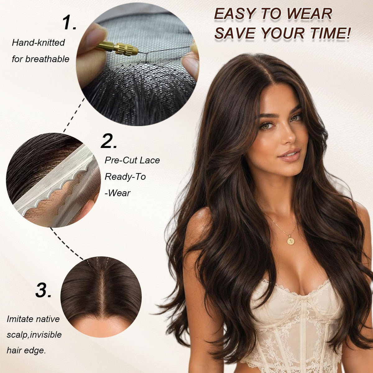 Sisu Couture's Wear And Go Brown Glueless Lace Front Wig Natural - image 18