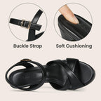 Sisu Couture's Platform High Heels Strappy Chunky Heels Sandals Open Toe - image 18