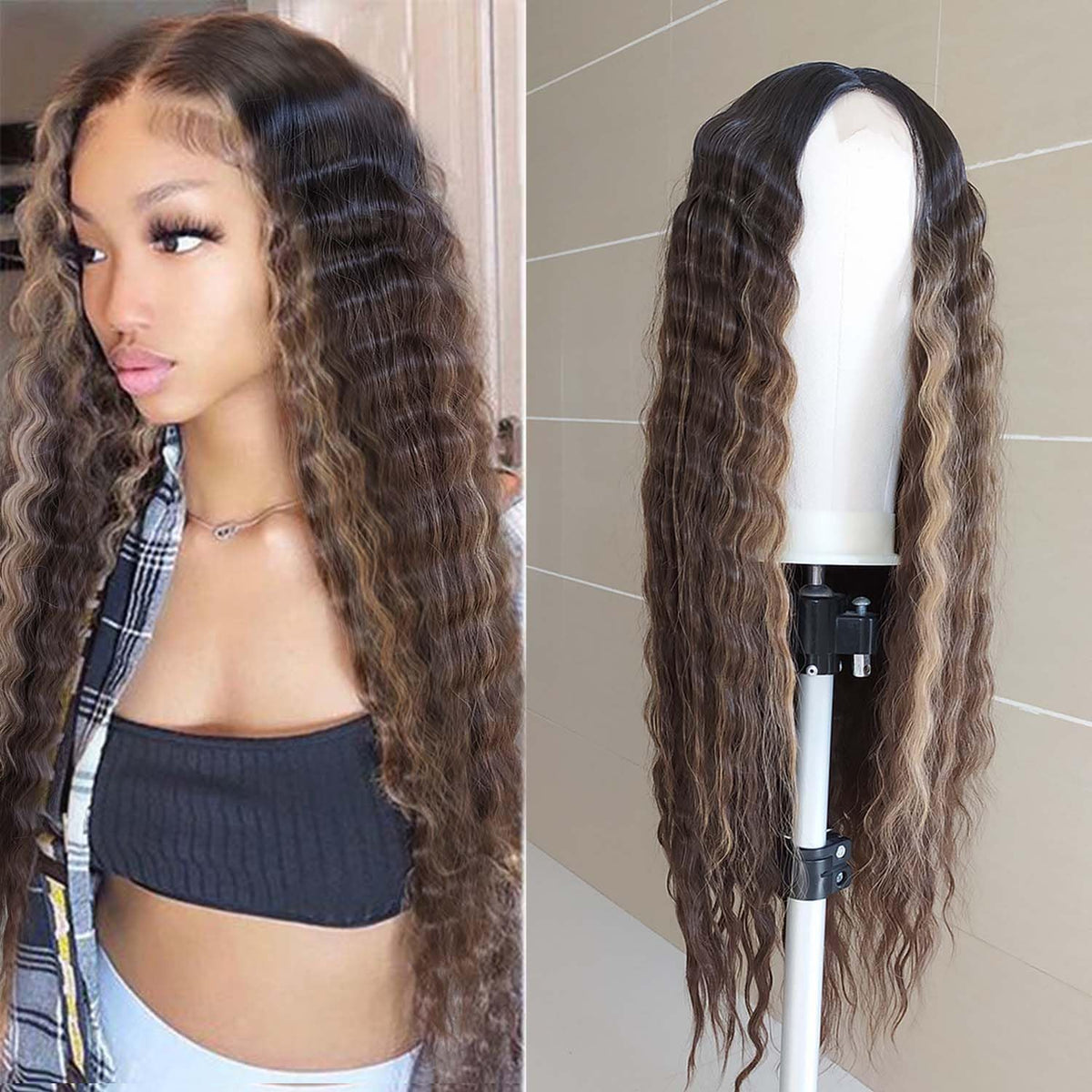 Sisu Couture's Instastyle 30 Inch Synthetic Curly Wigs Long Black Hair - image 22