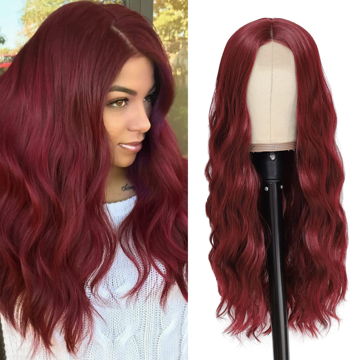 Sisu Couture's Pink Wig Long Pink Wavy Wigs 26 Inch Middle - image 24
