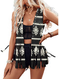 Sisu Couture's Gorglitter Western Cowgirl Fringe Vest 70s Hippie Faux Suede - image 1
