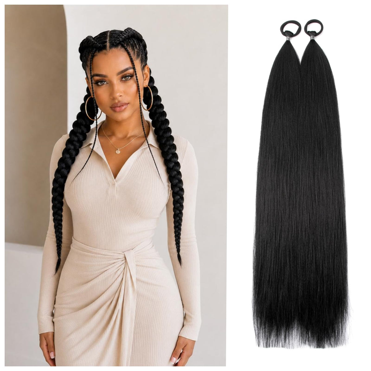 Sisu Couture's 2pcs 26" Colored Hair Extensions With Tinsel For Crazy - image 23