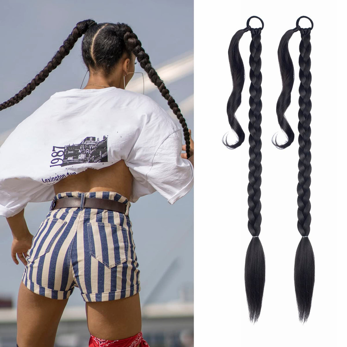 Sisu Couture's Lyorusi Black Ponytail Extension 2 Pack Braid Ponytail Extension - image 22