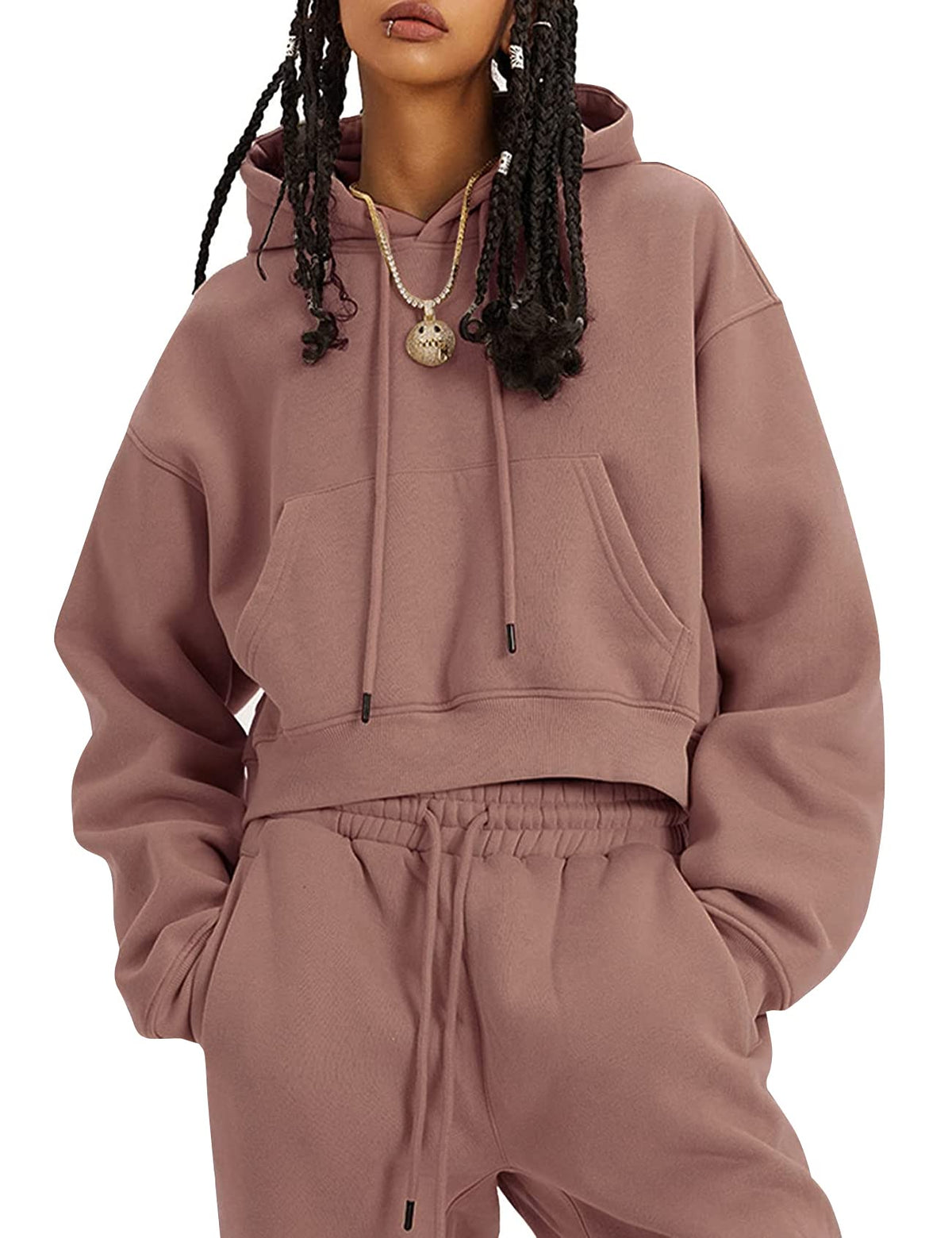 Sisu Couture's Flygo Fleece 2 Piece Outfits Fall Crop Pullover Jogger - image 20