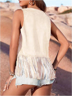 Sisu Couture's Lysink Fringe Vest 60s 70s Hippie Vest Open Front - image 4