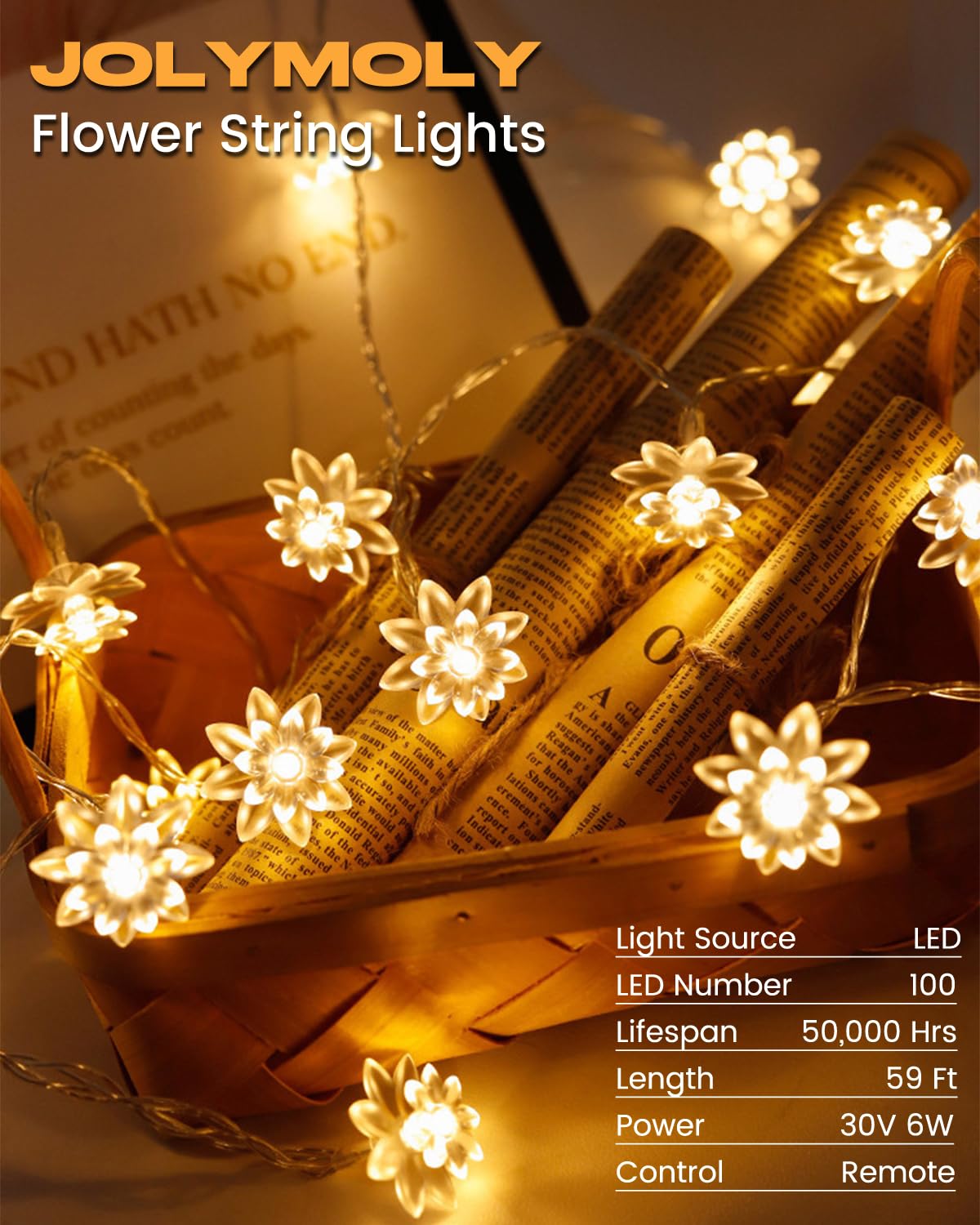 Sisu Couture's Jolymoly 59 Ft 100 Led Flower Fairy Lights With - image 10