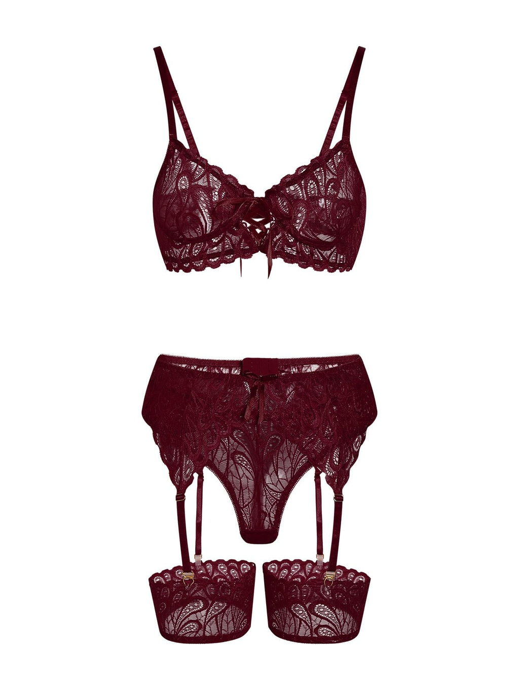 Sisu Couture's Lilosy Sexy Lingerie Outfit Set 3 Piece With Garter - image 17