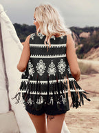Sisu Couture's Gorglitter Western Cowgirl Fringe Vest 70s Hippie Faux Suede - image 7