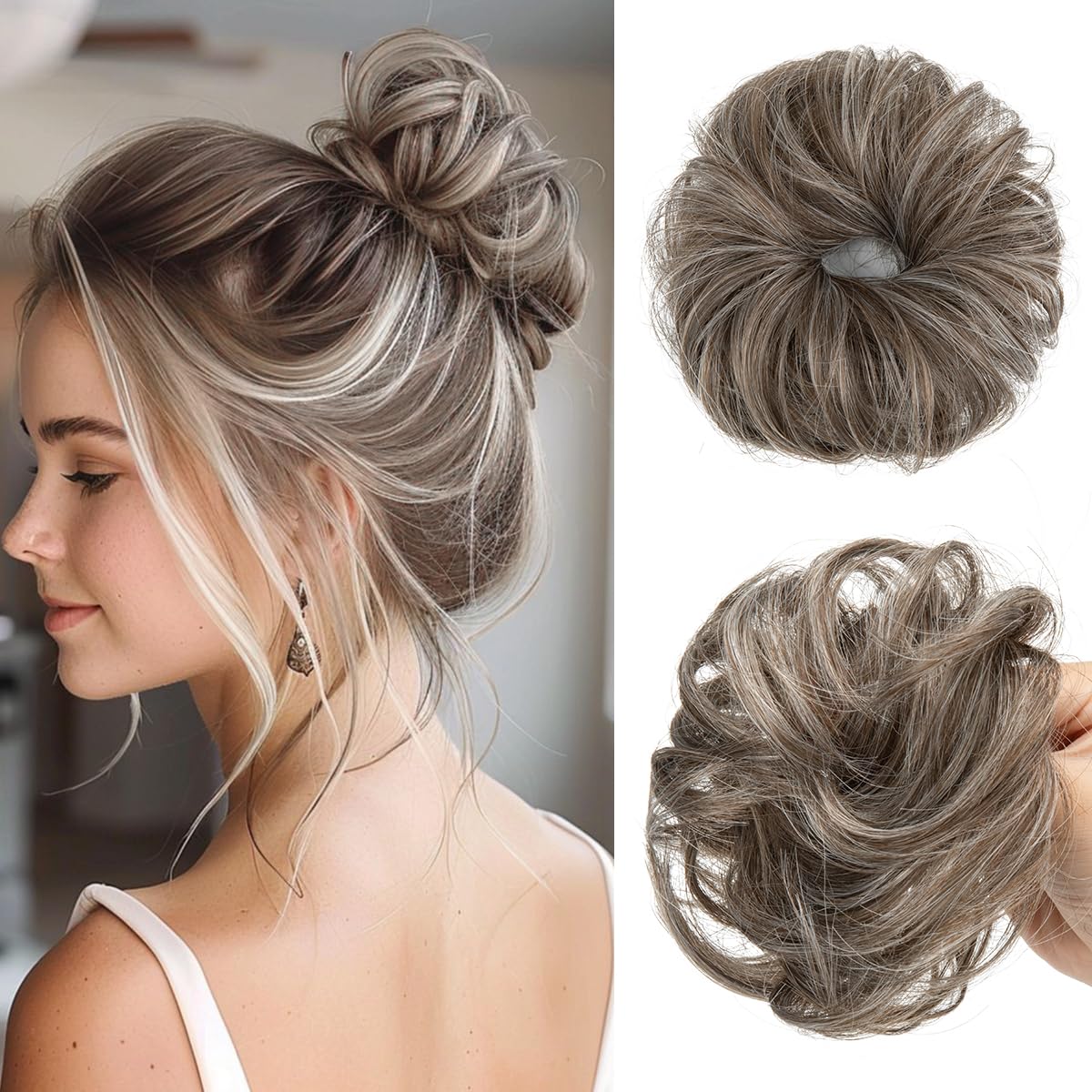 Sisu Couture's Cjl Hair 2pcs Small Cute Messy Bun Hair Piece - image 1