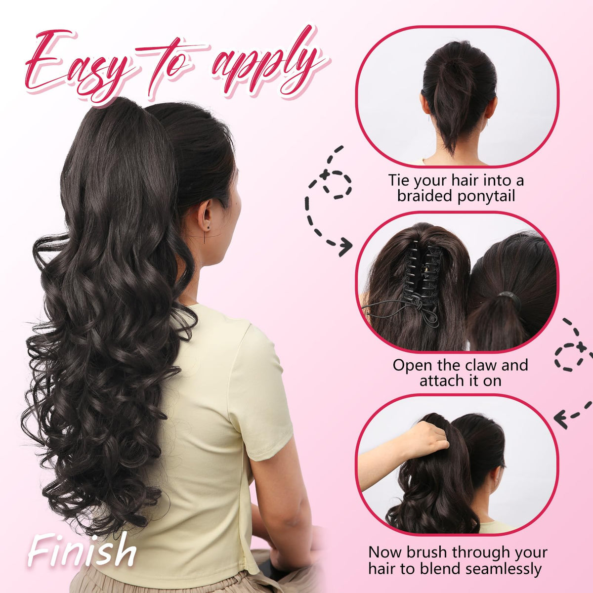 Sisu Couture's 24''long Wavy Ponytail Extension - image 15