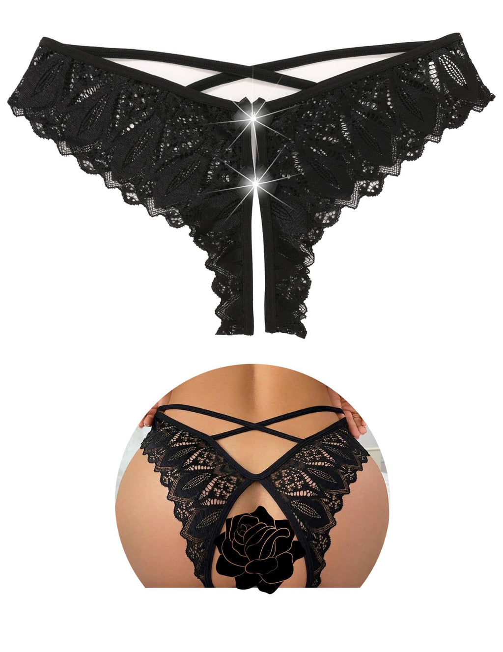 Sisu Couture's Avidlove Lace Panties Criss Cross String Briefs Cheeky Underwear - image 1