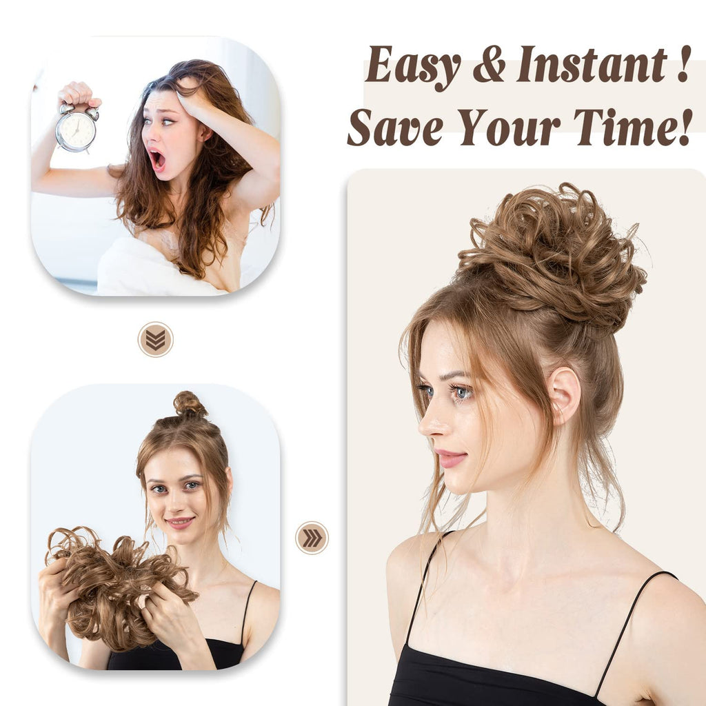 Sisu Couture's Cjl Hair Large Messy Bun Hair Piece Wavy Curly - image 18