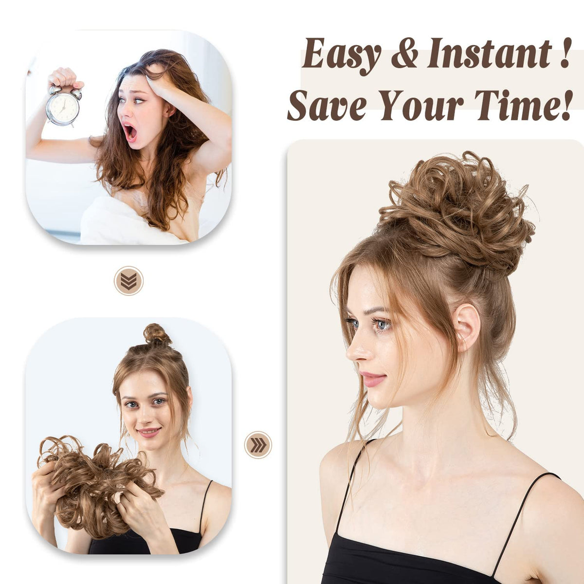 Sisu Couture's Cjl Hair Large Messy Bun Hair Piece Wavy Curly - image 18