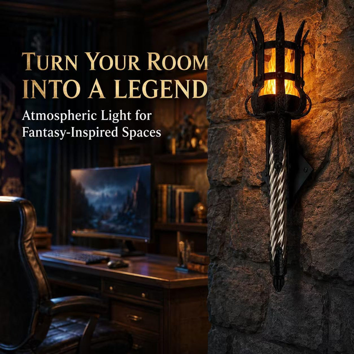 Sisu Couture's Medieval Torch Wall Sconce - image 14