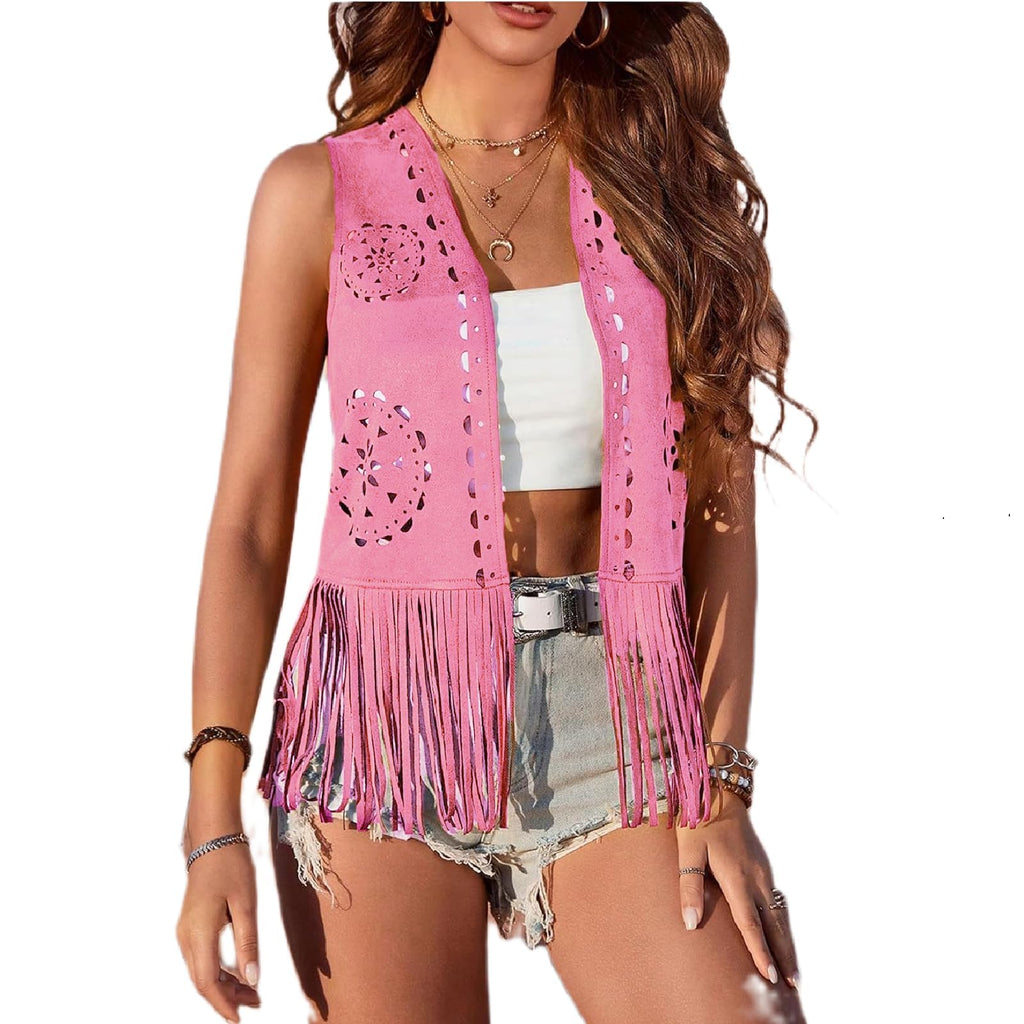 Sisu Couture's Lysink Fringe Vest 60s 70s Hippie Vest Open Front - image 15