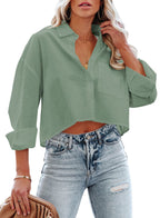 Sisu Couture's Tankaneo Button Down Cropped Shirts Long Sleeve Crop Tops - image 19