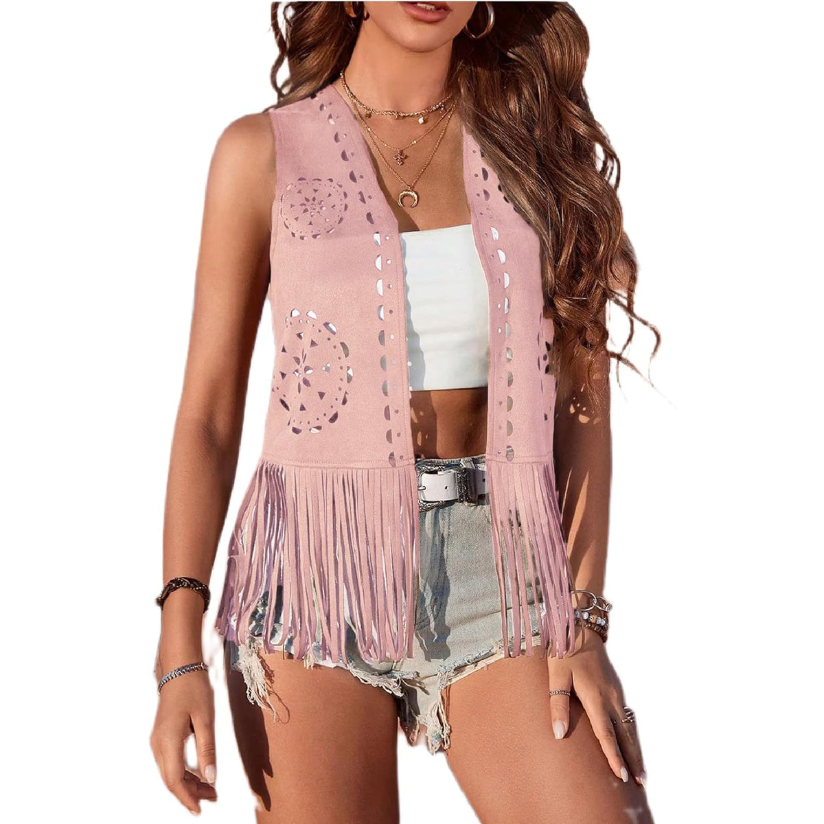 Sisu Couture's Lysink Fringe Vest 60s 70s Hippie Vest Open Front - image 11