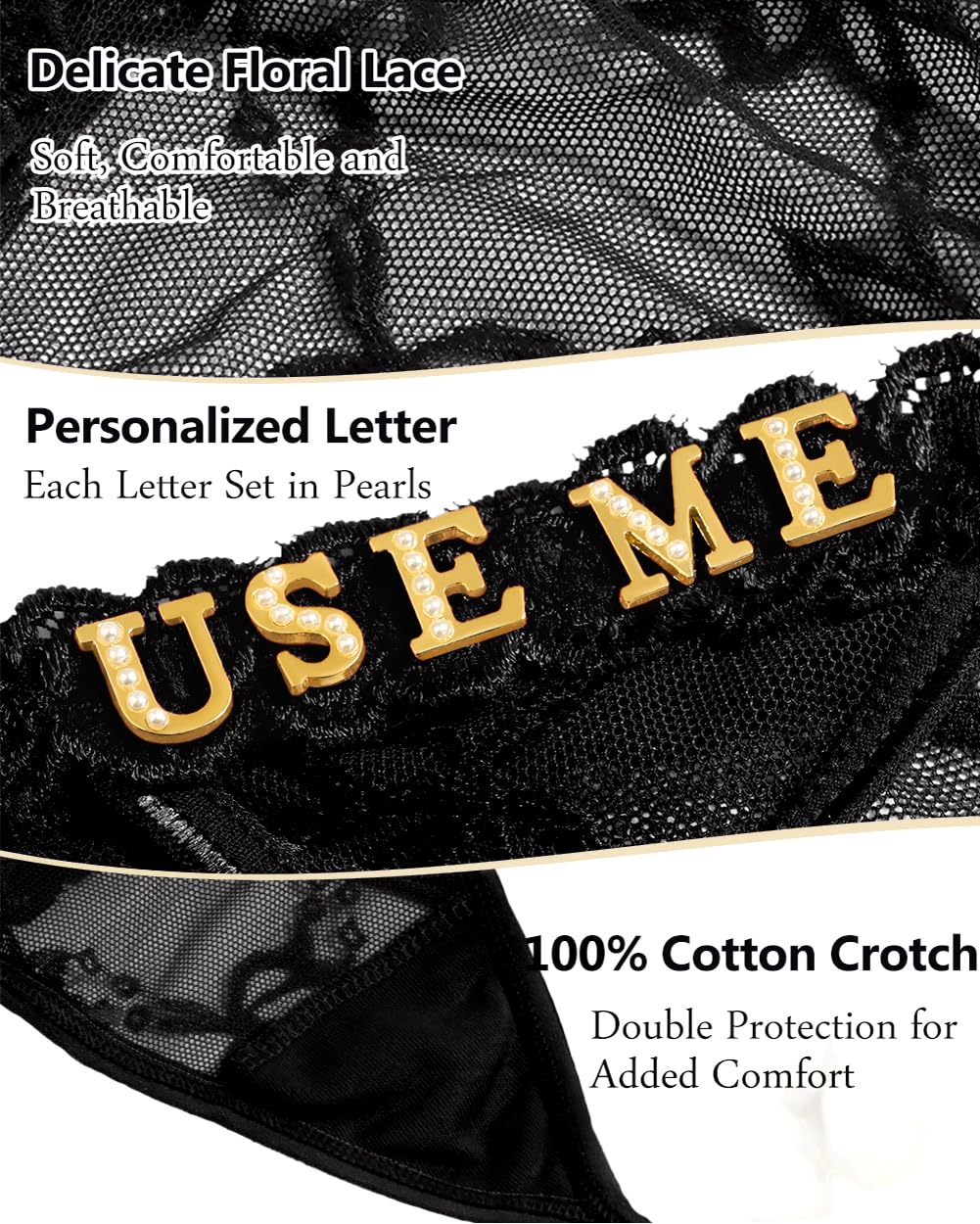 Sisu Couture's Sexy Underwear Lace Panties Sexy Thong With Funny Rhinestone - image 16