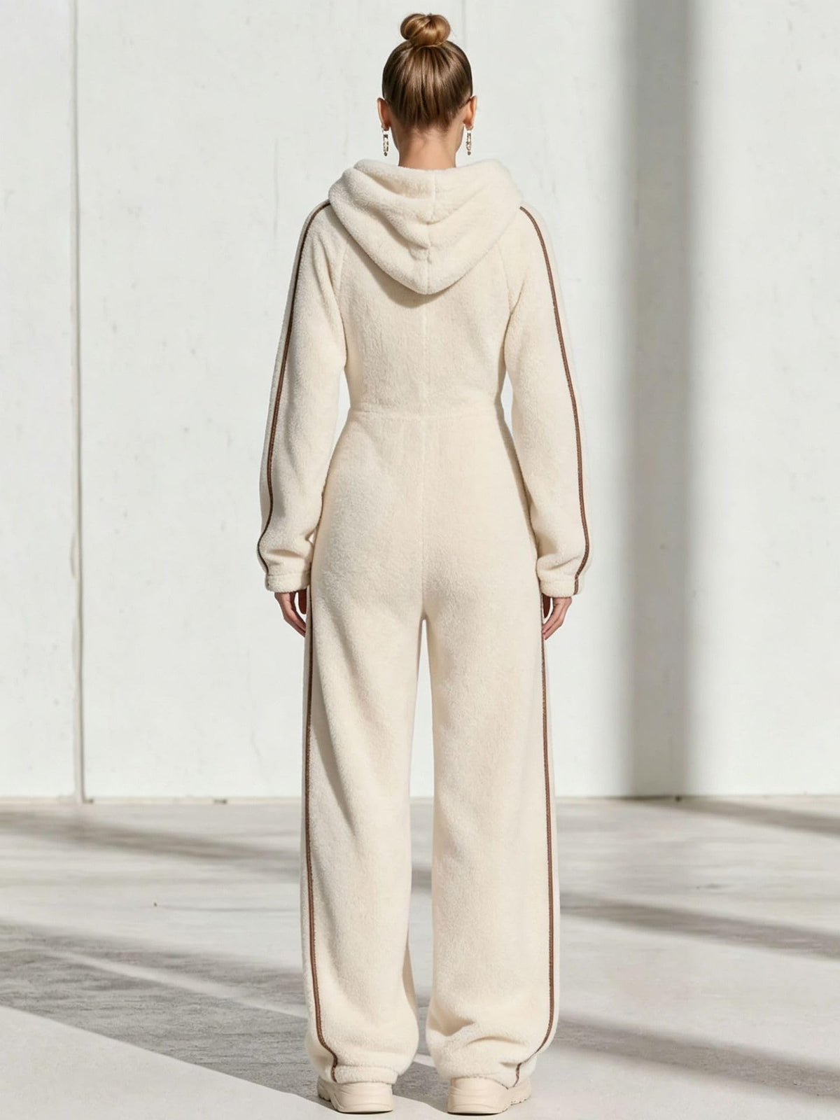 Sisu Couture's Fleece Hooded Jumpsuit Warm Sherpa Romper Going Out Set - image 10