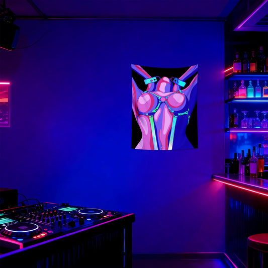 Sisu Couture's Qghot Anime Girl Blacklight Sex Art Wall Hanging Tapestries - image 1