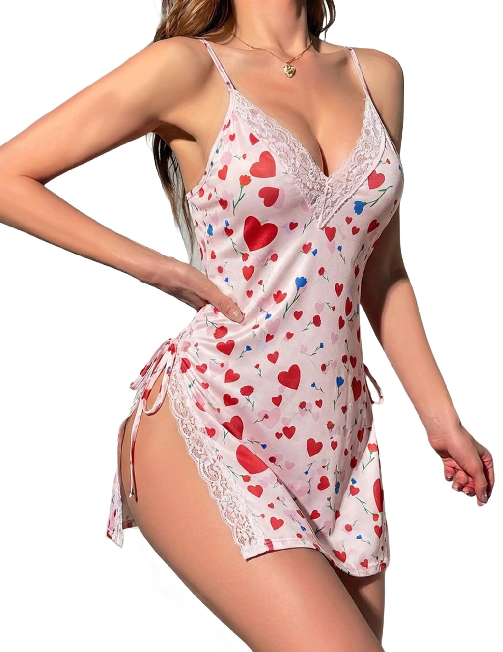 Sisu Couture's Avidlove Sexy Night Gowns For Woman Slit Lace Trim - image 22