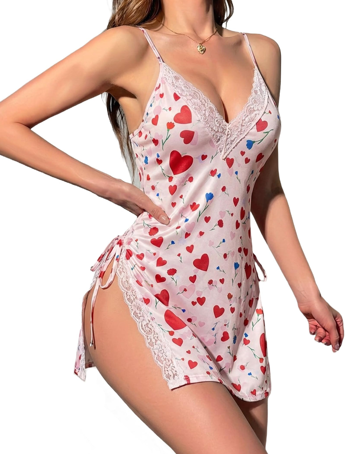 Sisu Couture's Avidlove Sexy Night Gowns For Woman Slit Lace Trim - image 22