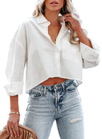 Sisu Couture's Tankaneo Button Down Cropped Shirts Long Sleeve Crop Tops - image 23