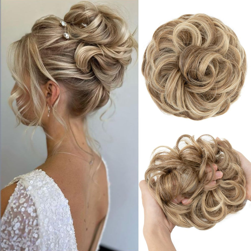 Sisu Couture's Cjl Hair Large Messy Bun Hair Piece Wavy Curly - image 21