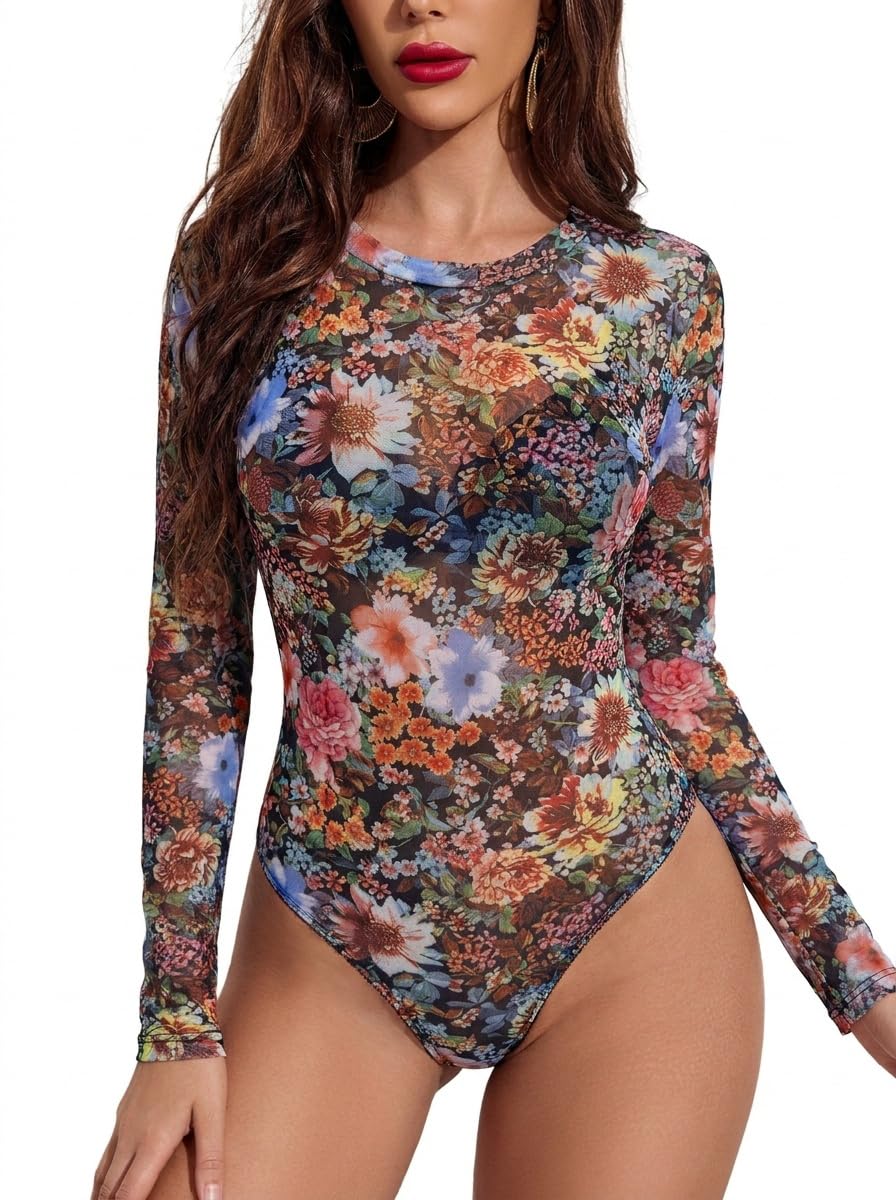 Sisu Couture's Avidlove Mesh Bodysuits Sexy Long Sleeve Body Suit Snap - image 23