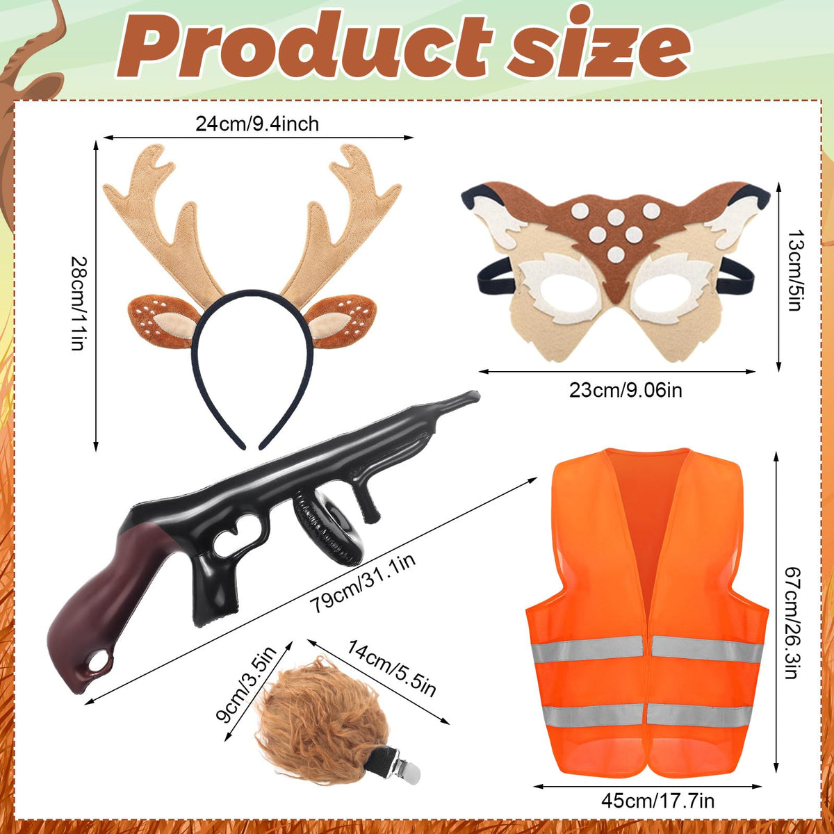 Sisu Couture's 5 Pcs Halloween Couple Hunter And Deer Costume Accessories - image 10
