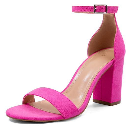 Sisu Couture's Coasis Chunky Block Heels Open Toe Ankle Strap Heeled - image 1