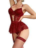 Sisu Couture's Lilosy Sexy Lingerie Set 3 Piece Corset Bodysuit Skirt - image 15