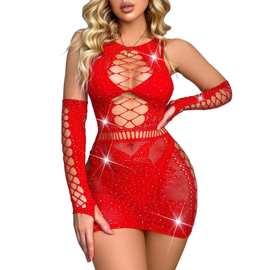 Sisu Couture's Sexy Lingerie Sparkle Fishnet Set Mesh Teddy Bodysuit Rave - image 1