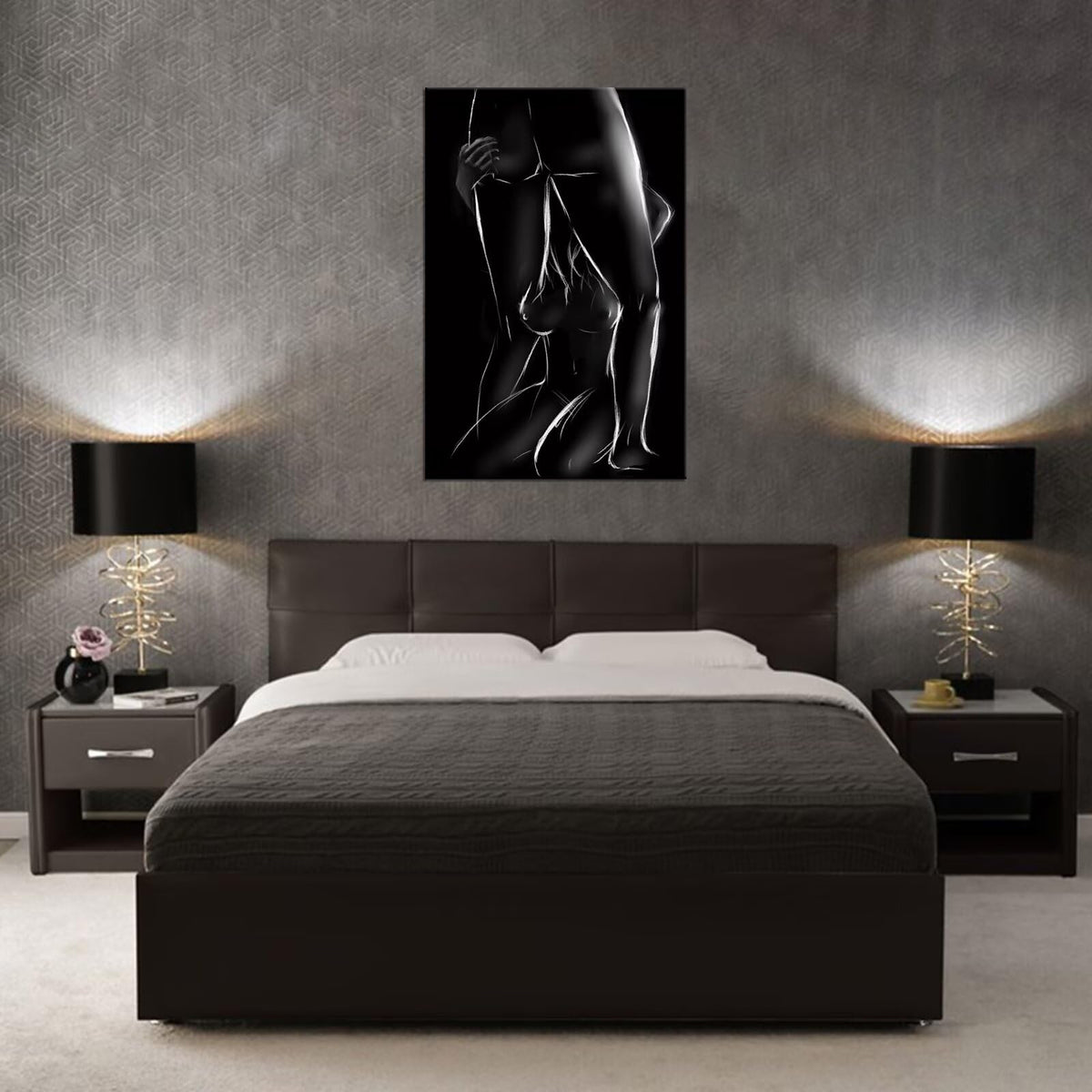 Sisu Couture's Woman And Man Wall Art Black And White Bedroom - image 14