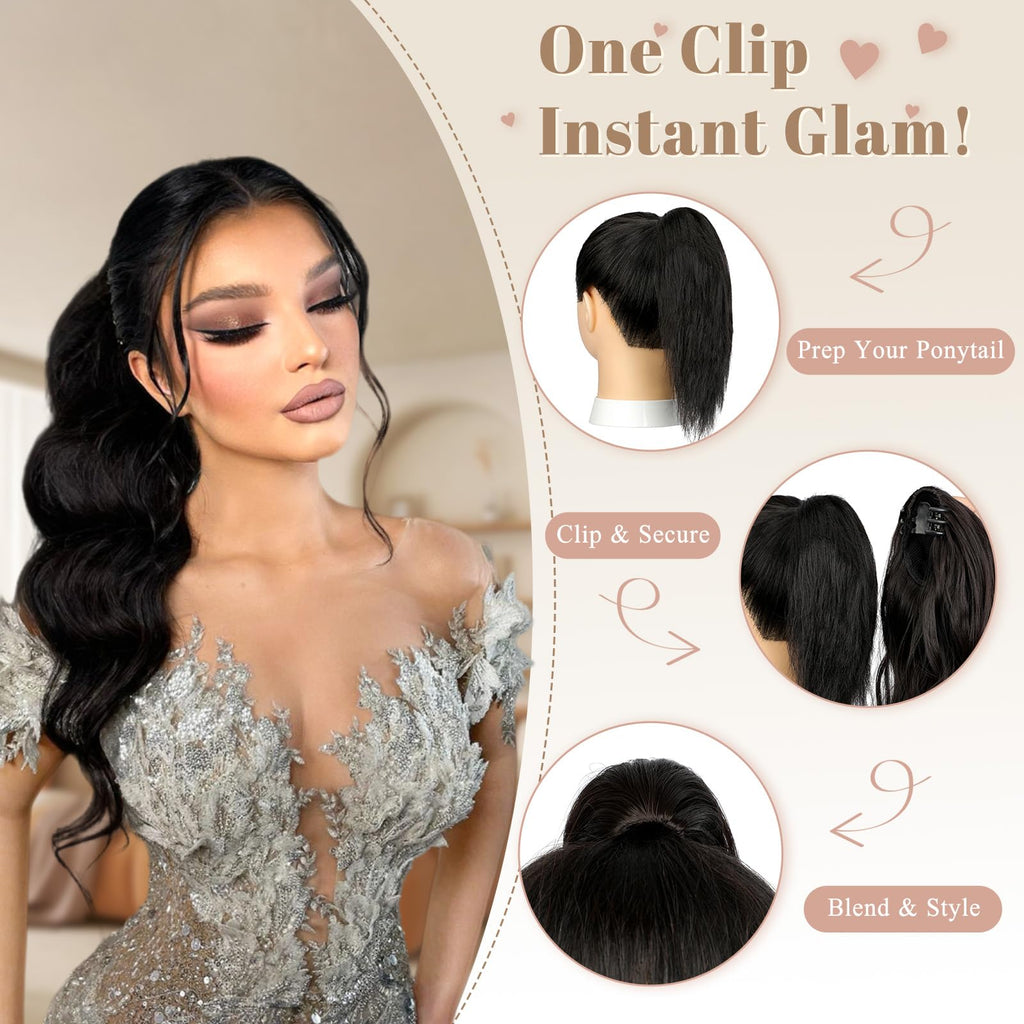 Sisu Couture's Felendy 16" Ponytail Extension Long Curly Wavy Ponytails Clip - image 21