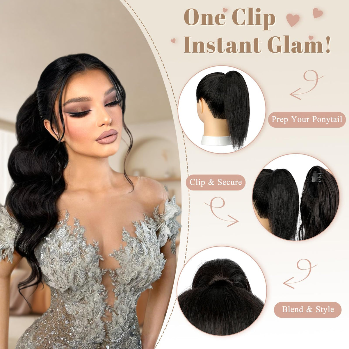 Sisu Couture's Felendy 16" Ponytail Extension Long Curly Wavy Ponytails Clip - image 21