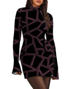 Sisu Couture's Ofeefan Fall Long Sleeve Mock Neck Dress Basic Party - image 7