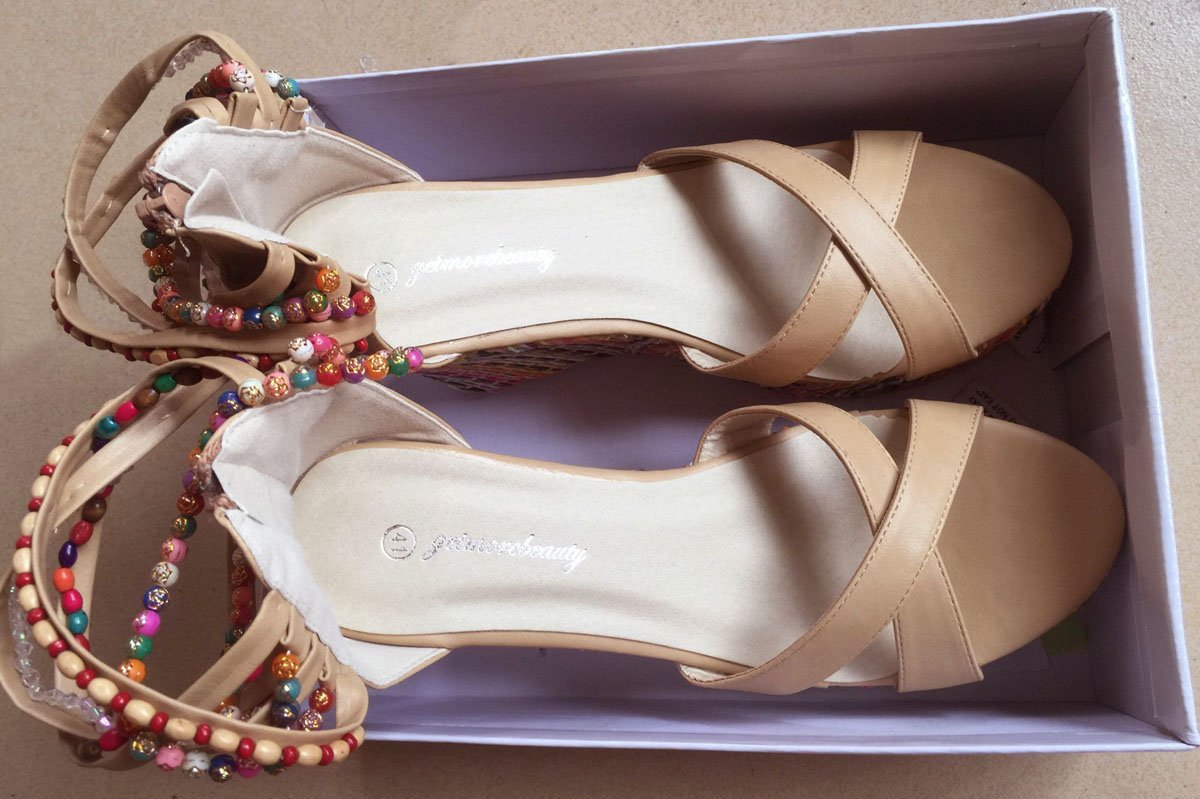 Sisu Couture's Getmorebeauty Wedge Sandals With Pearls Across The Top Platform - image 15