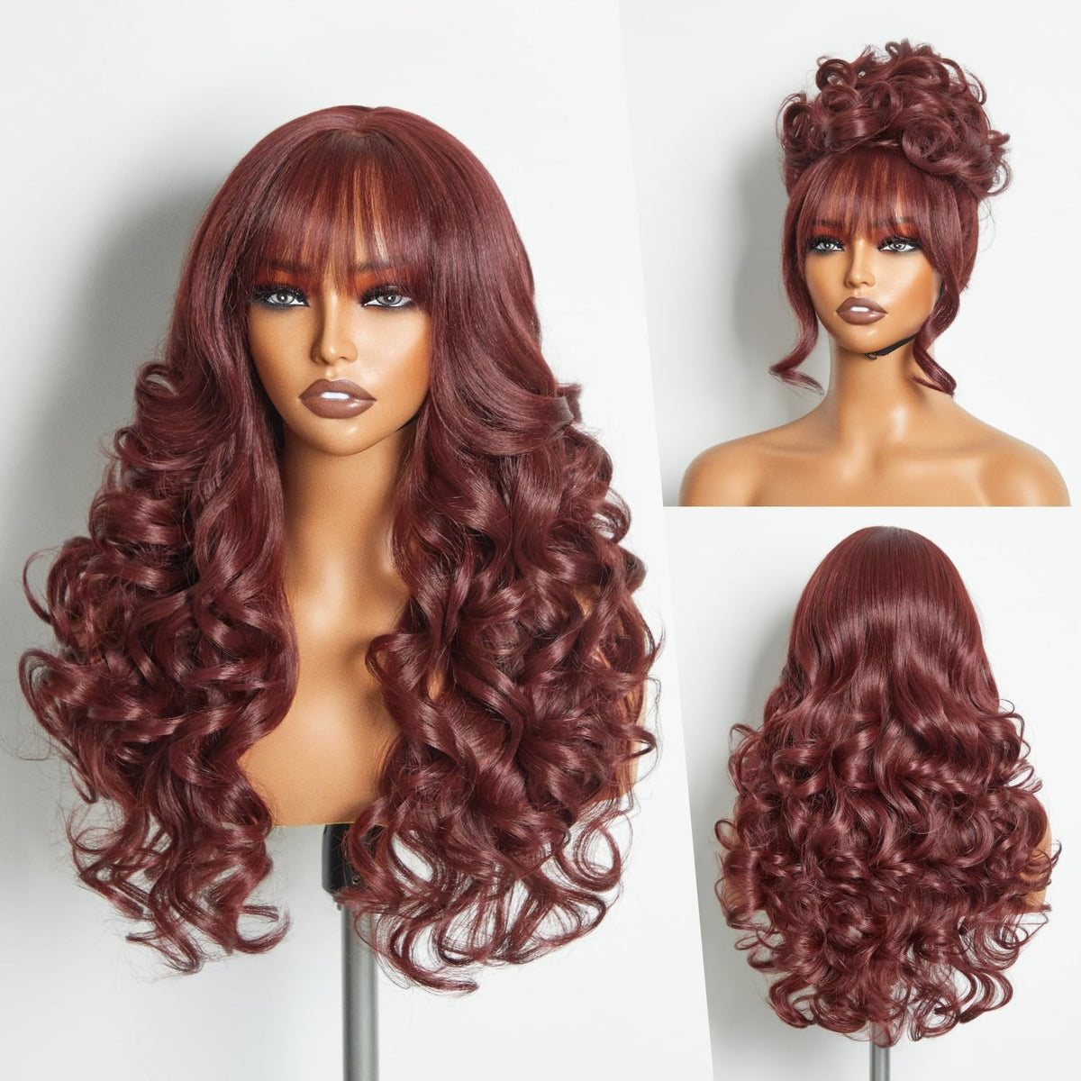 Sisu Couture's Gorgius Highlight Straight Layered Wigs With Bangs Glueless Black - image 8