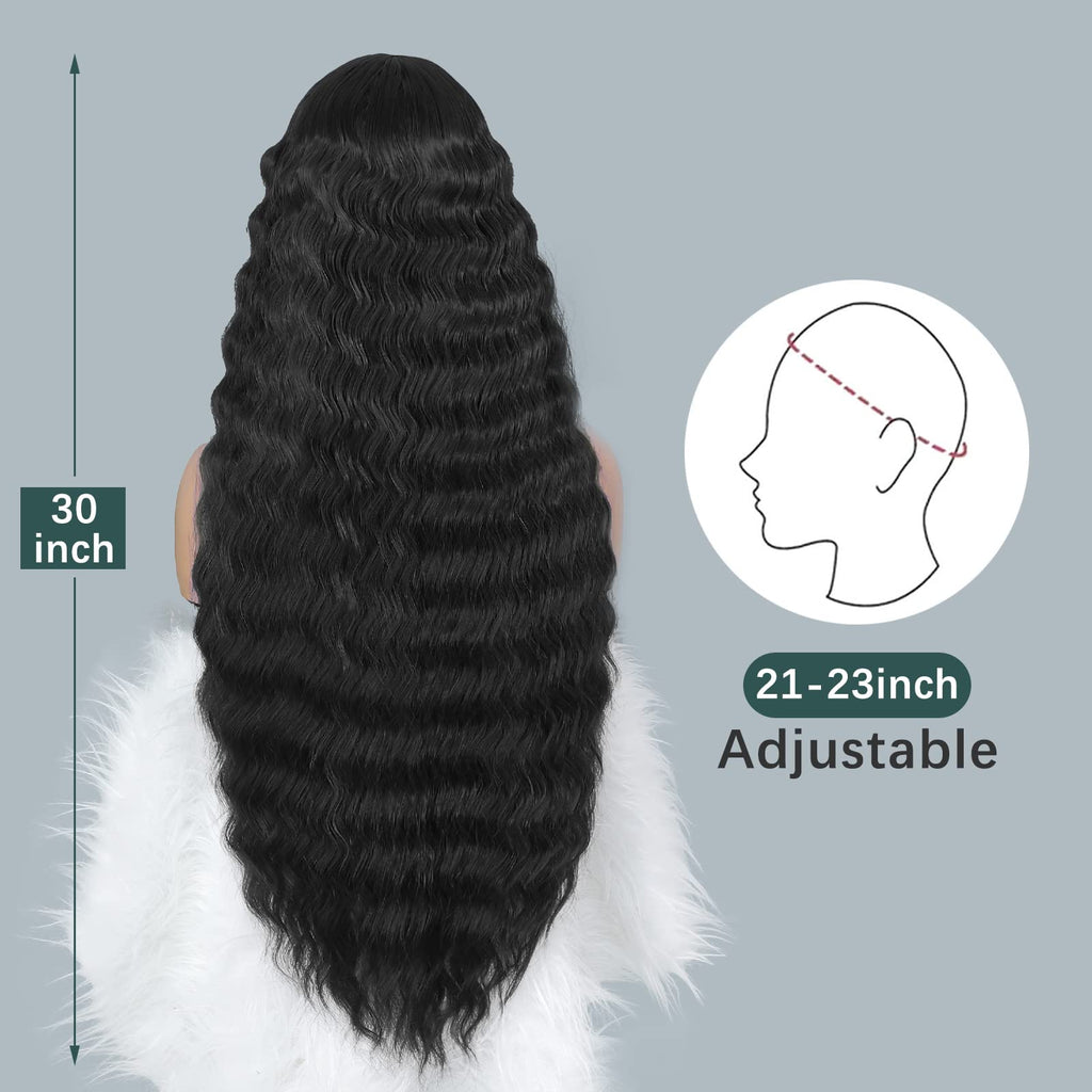 Sisu Couture's Instastyle 30 Inch Synthetic Curly Wigs Long Black Hair - image 17