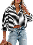 Sisu Couture's Tankaneo Button Down Cropped Shirts Long Sleeve Crop Tops - image 24