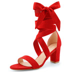 Sisu Couture's Leticia Strappy Heels Chunky Heel Sexy Open Toe Lace - image 20