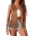 Sisu Couture's Lysink Fringe Vest 60s 70s Hippie Vest Open Front - image 18