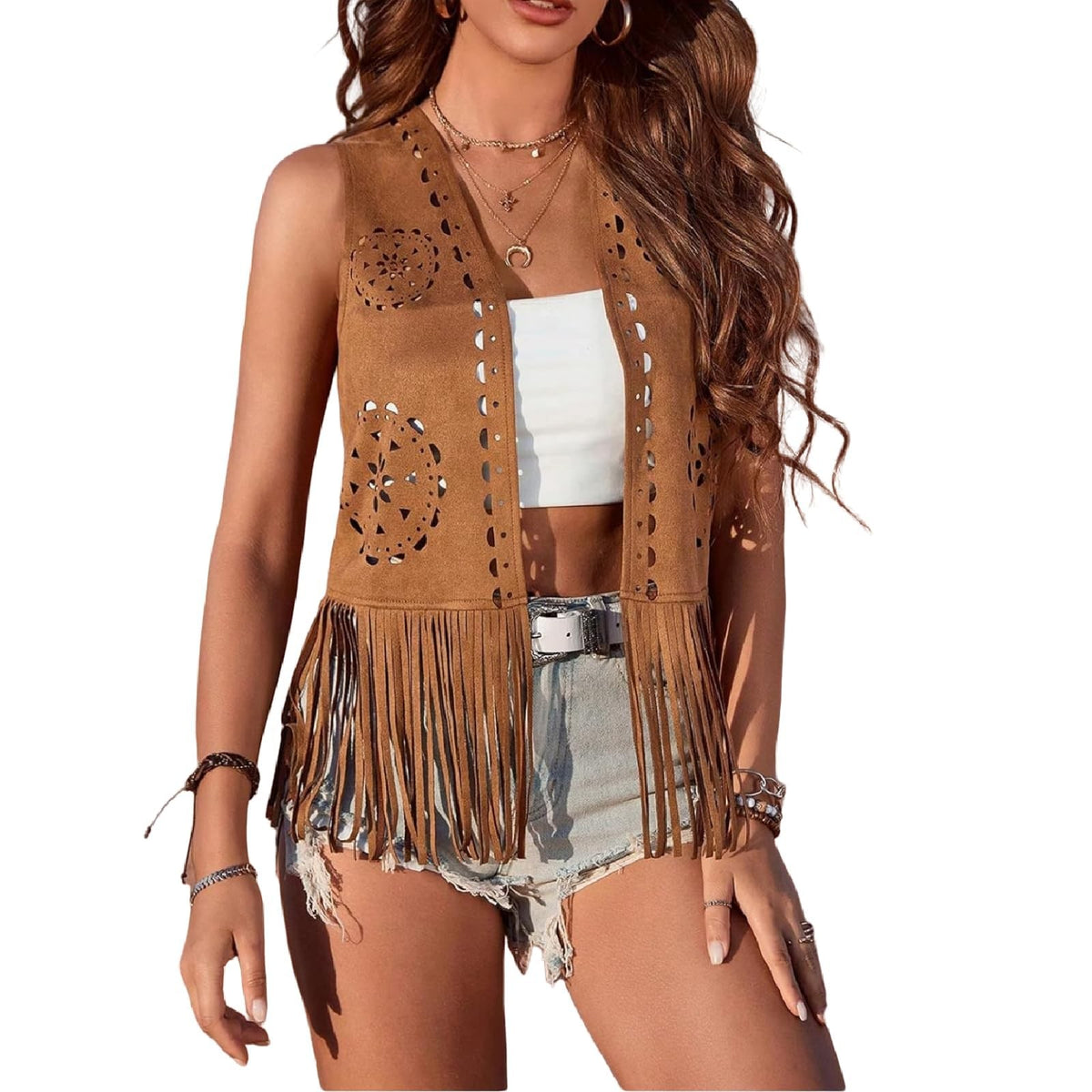Sisu Couture's Lysink Fringe Vest 60s 70s Hippie Vest Open Front - image 9
