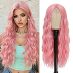 Sisu Couture's Pink Wig Long Pink Wavy Wigs 26 Inch Middle - image 1